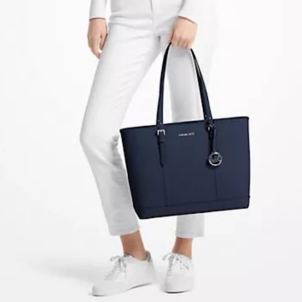 Matching Set! Michael Kors Women's Large Saffiano Leather Handbag, Dark Navy